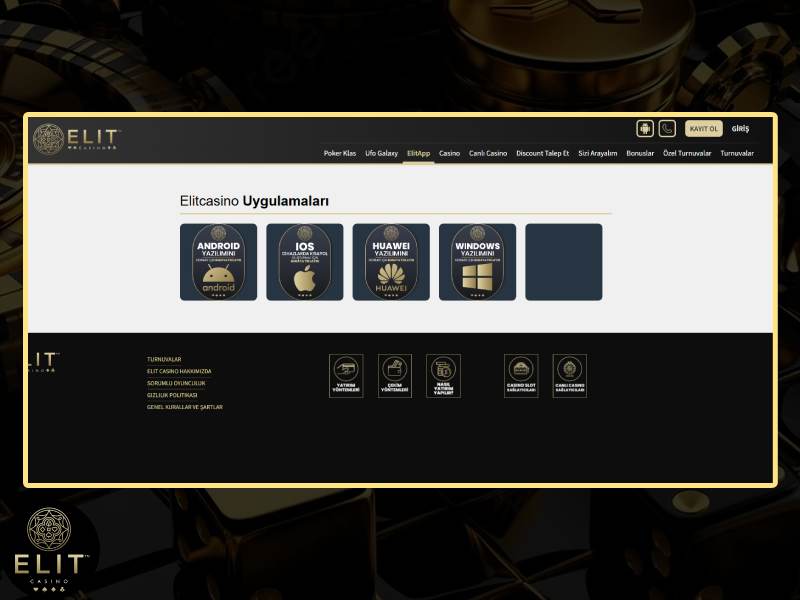 Cep telefonunuzda ElitCasino uygulaması: Android, iOS ve Huawei için gerçek para casino uygulaması