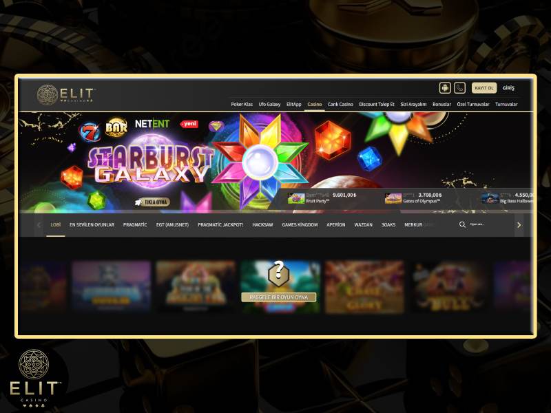 ElitCasino'da 1000'den fazla slot ve canlı casino oyunu