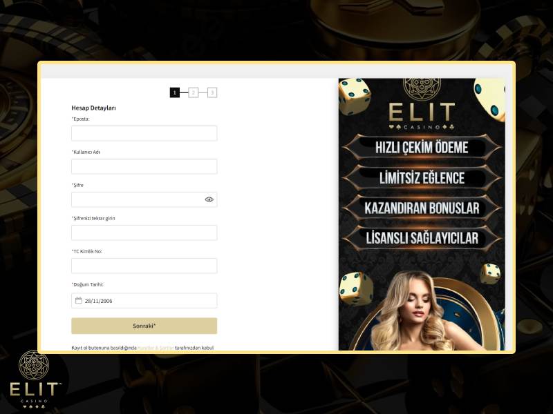 ElitCasino'da nasıl kayıt olunur